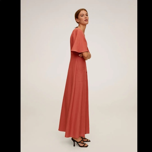 MANGO Buttoned wrap dress in Ecru - Picture 12 of 13